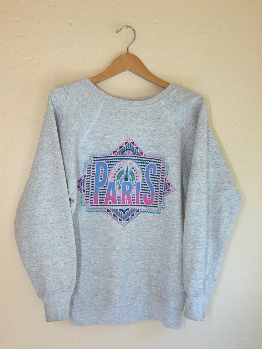 Vintage Paris Raglan Sleeve Sweatshirt Large
